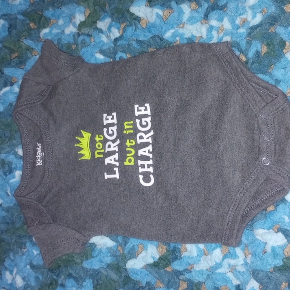 " not large but in charge" onesie